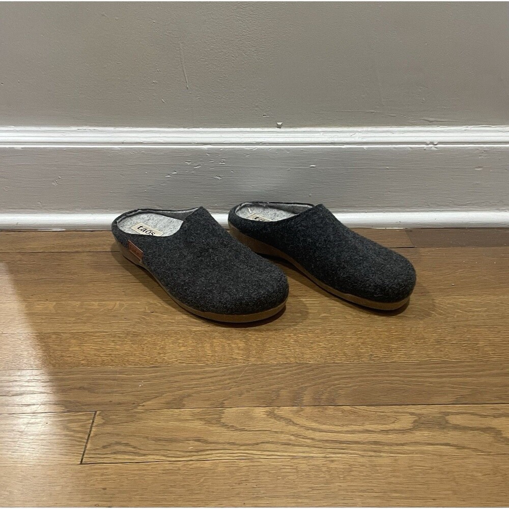 Taos Woolly Charcoal Grey Wool Clogs Mules Spain Womens 11-11.5 EUR 42